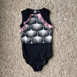 Stylish Black and Pink Kids One Piece leotard